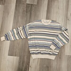 Striped Multicolor Men's Sweater Size Medium